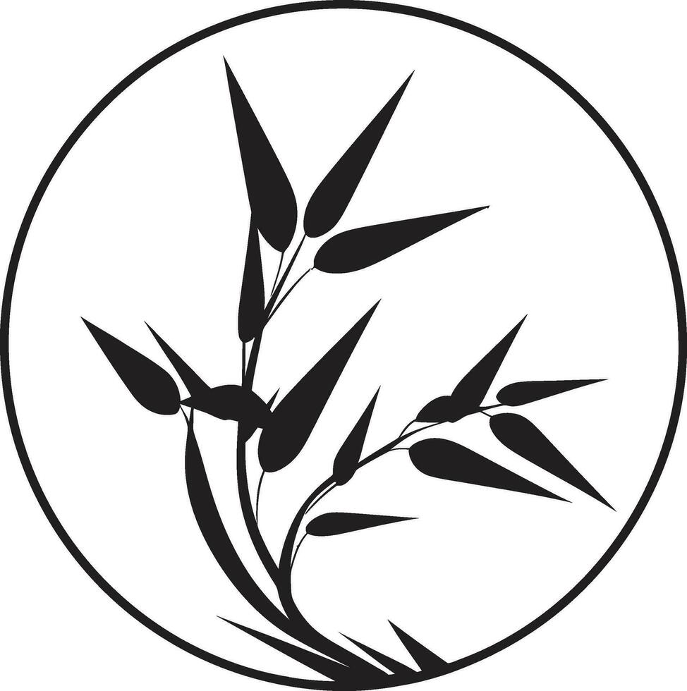 bambú elegancia en monocromo negro vector icono vector arte redefinido negro bambú planta logo