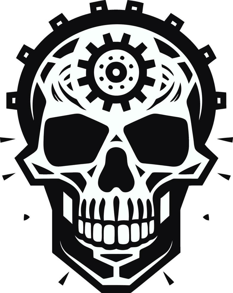 Mystical Machine Skull A Journey into Metal Magic Steampunk inspired Cyber Skull A Timeless Revolution vector