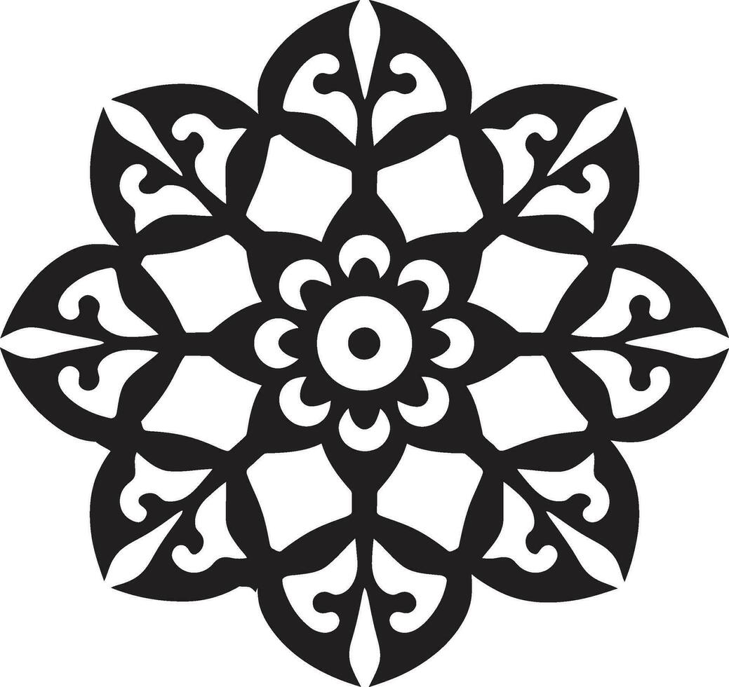 Black and Gold Elegance Redefined Arabic Floral Pattern Arabic Magic in Black and White Floral Tiles in Vector