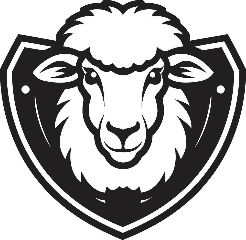 Sculpted Sheep Logo Elegance in Black Vector Flock Badge Onyx Ovine Opulence