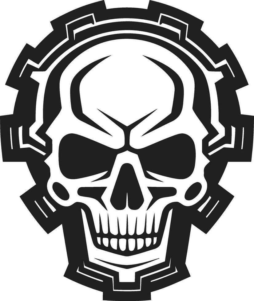 Cyberpunk Dream The Mechanical Skull Profile Abstract Machine Icon The Soul of the Future vector