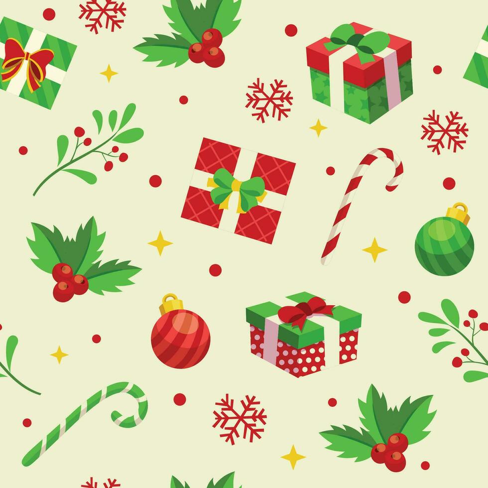 Chritsmas Gift Box Seamless Pattern vector
