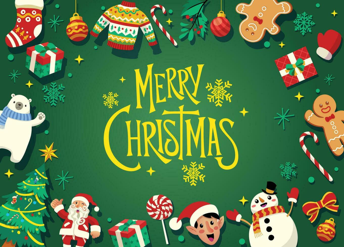 Christmas Background with Object and Symbol vector