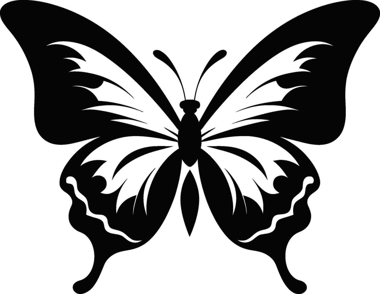 Butterflys Beauty Onyx Emblem Intricate Flight Symbol Dark Delightful Majesty vector