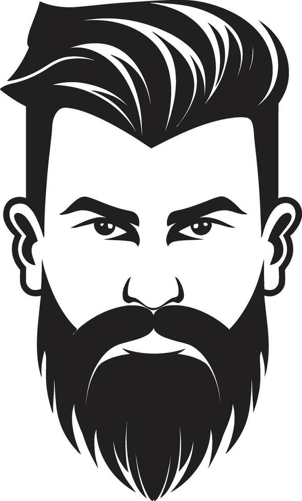 Artistic Expression Black Vector Art Celebrating Whiskered Culture Indie Inspiration Monochromatic Vector of Bearded Rebellion