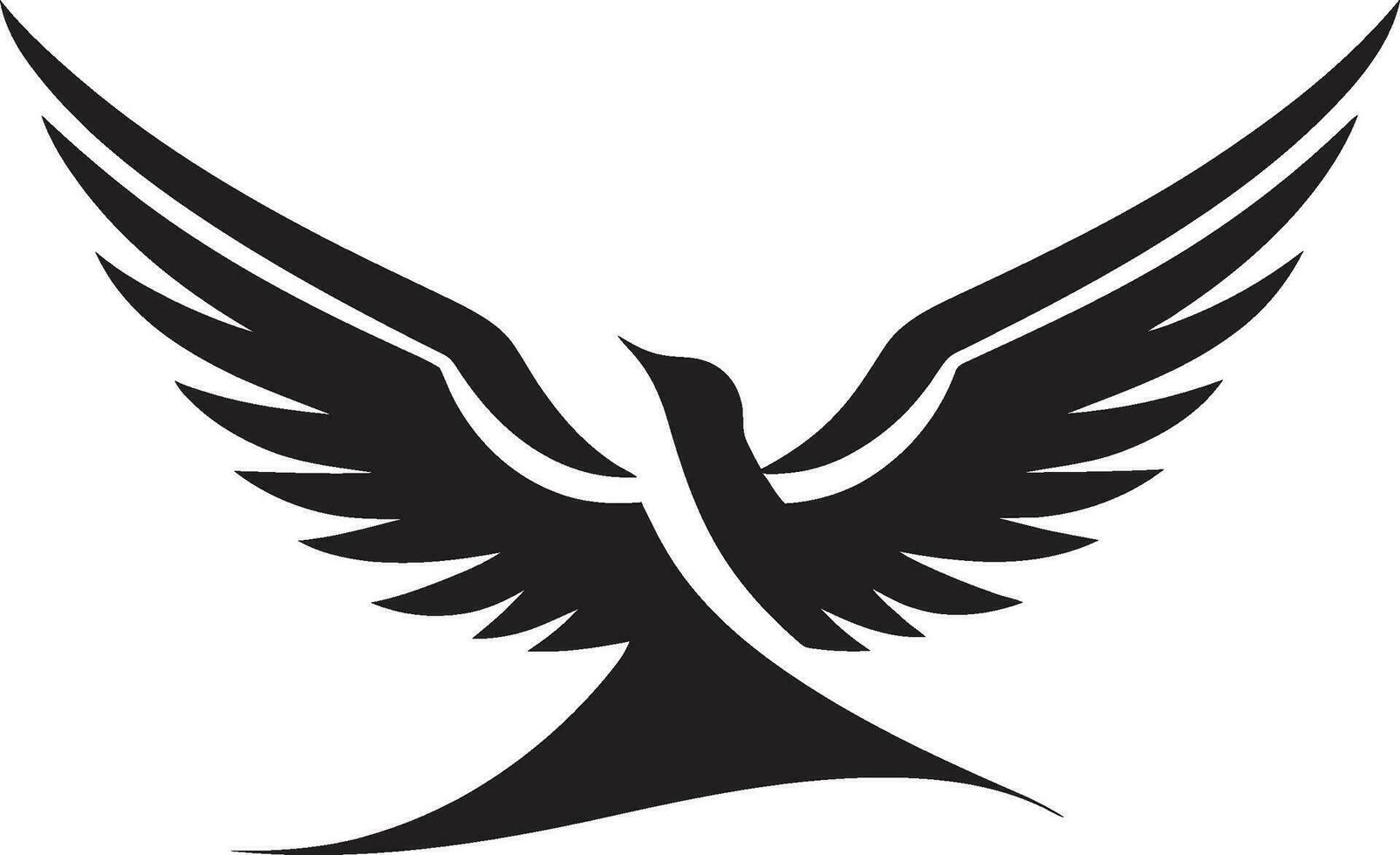 Black Dove Vector Logo with Swoosh and Cross A Symbol of Faith and Hope Black Dove Vector Logo with Swoosh and Stars A Symbol of Ambition and Achievement