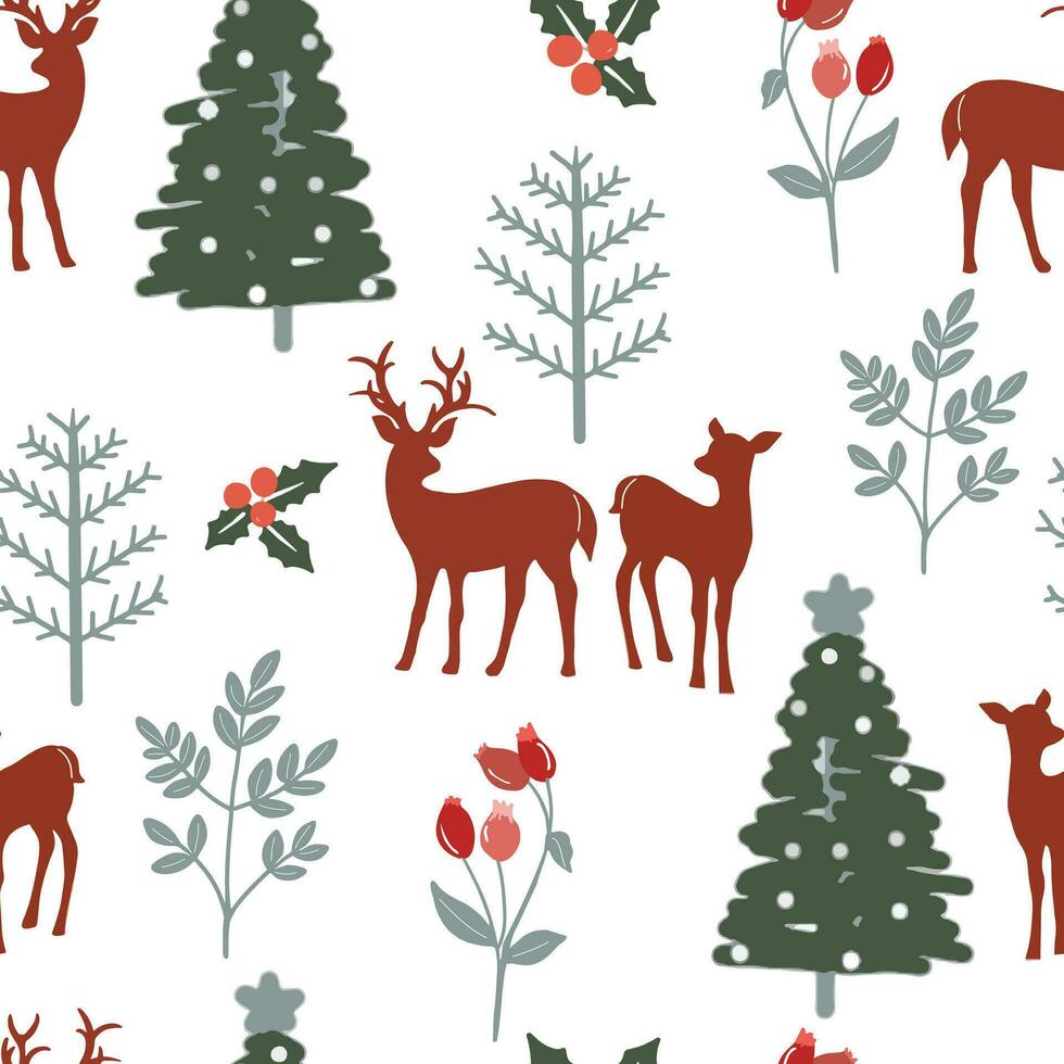 Beautiful christmas cartoon seamless pattern, illustration vector art.