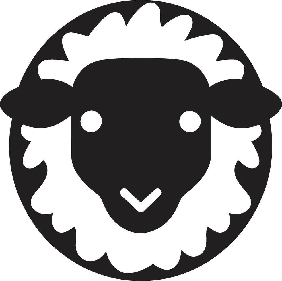 Fleece and Finesse Black Sheep Logo Sculpted Sheep Emblem Vector Veneration