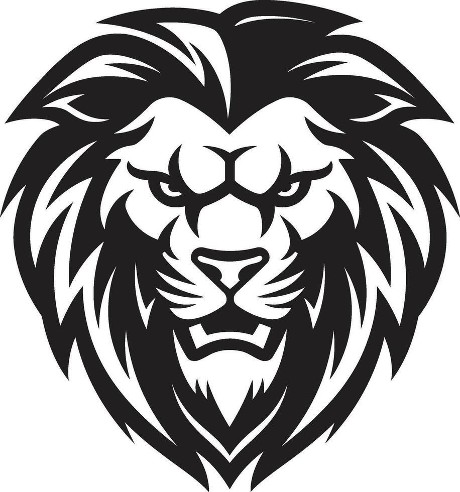 Regal Roar The Black Lion Icon in Vector Untamed Prowess A Lion Logo Excellence