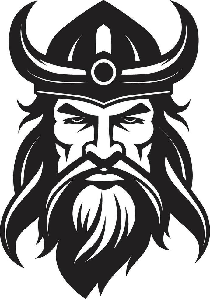 legado de leyendas un vikingo guardián emblema Odín heredero un poderoso vikingo símbolo vector