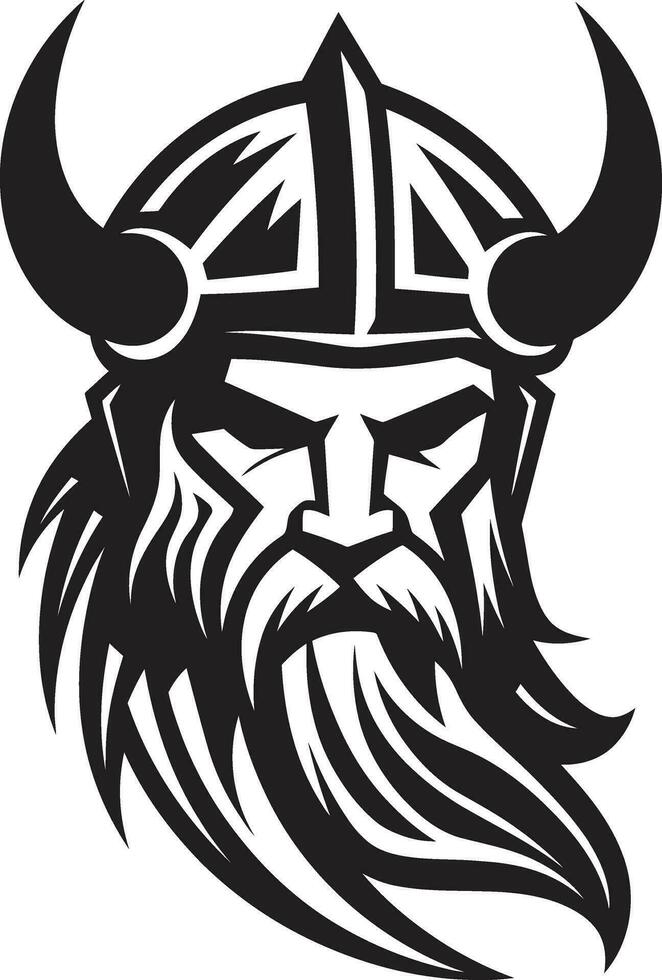 el timón de cascos un vikingo guardián icono escarchado merodeador un vikingo emblema de hielo vector