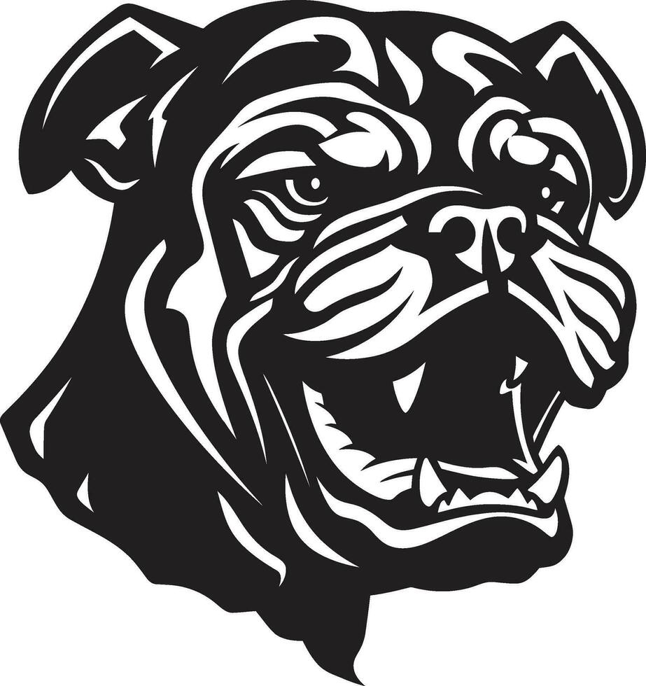 majestuoso mascota buldog logo perro elegancia en monocromo negro vector icono