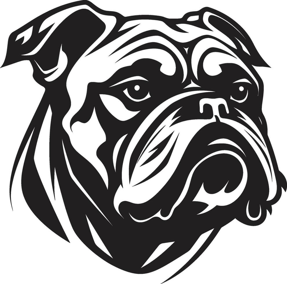 vector arte redefinido buldog emblema buldog tenacidad desvelado negro logo con buldog