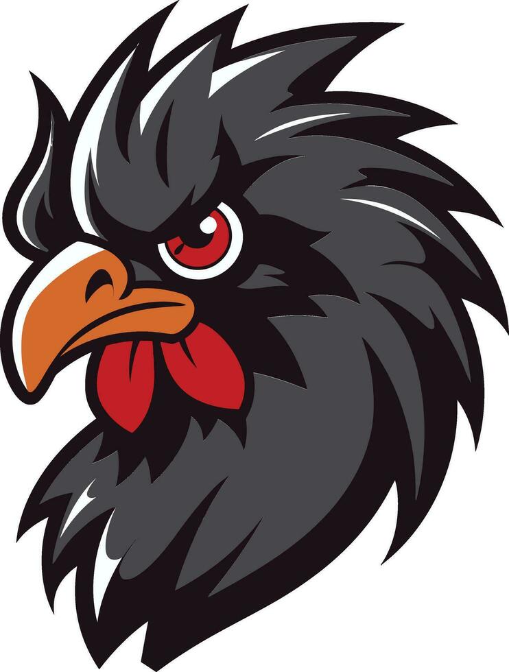 elegante negro gallo mascota un agraciado y poderoso mascota resumen gallo en vector Arte un gallo icono con resumen arte