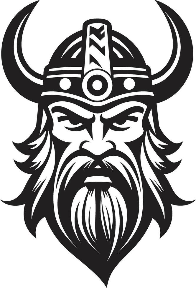 vinculado a las runas asaltante un vikingo mascota en vector mjolnirs legado un vikingo símbolo de leyendas