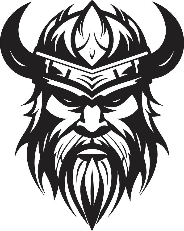 de ébano conquistador un vikingo líder en vector asaltantes de el norte un vikingo logo de poder