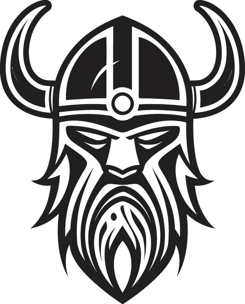 frenético fraternidad un feroz vikingo icono de ébano conquistador un vikingo líder en vector