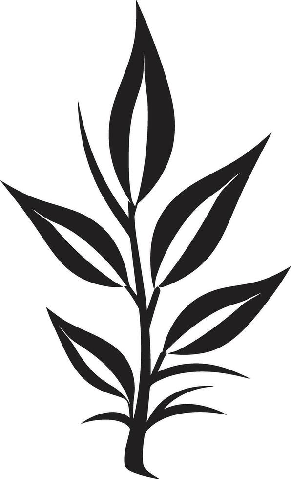 negro y blanco icónico bambú planta emblema majestuoso zen arte negro bambú logo vector