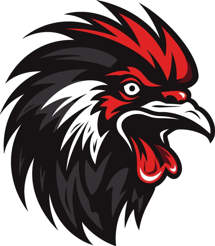 Sleek Rooster Silhouette A simple and sleek rooster design Majestic Chicken Icon A powerful chicken mascot with regal qualities vector