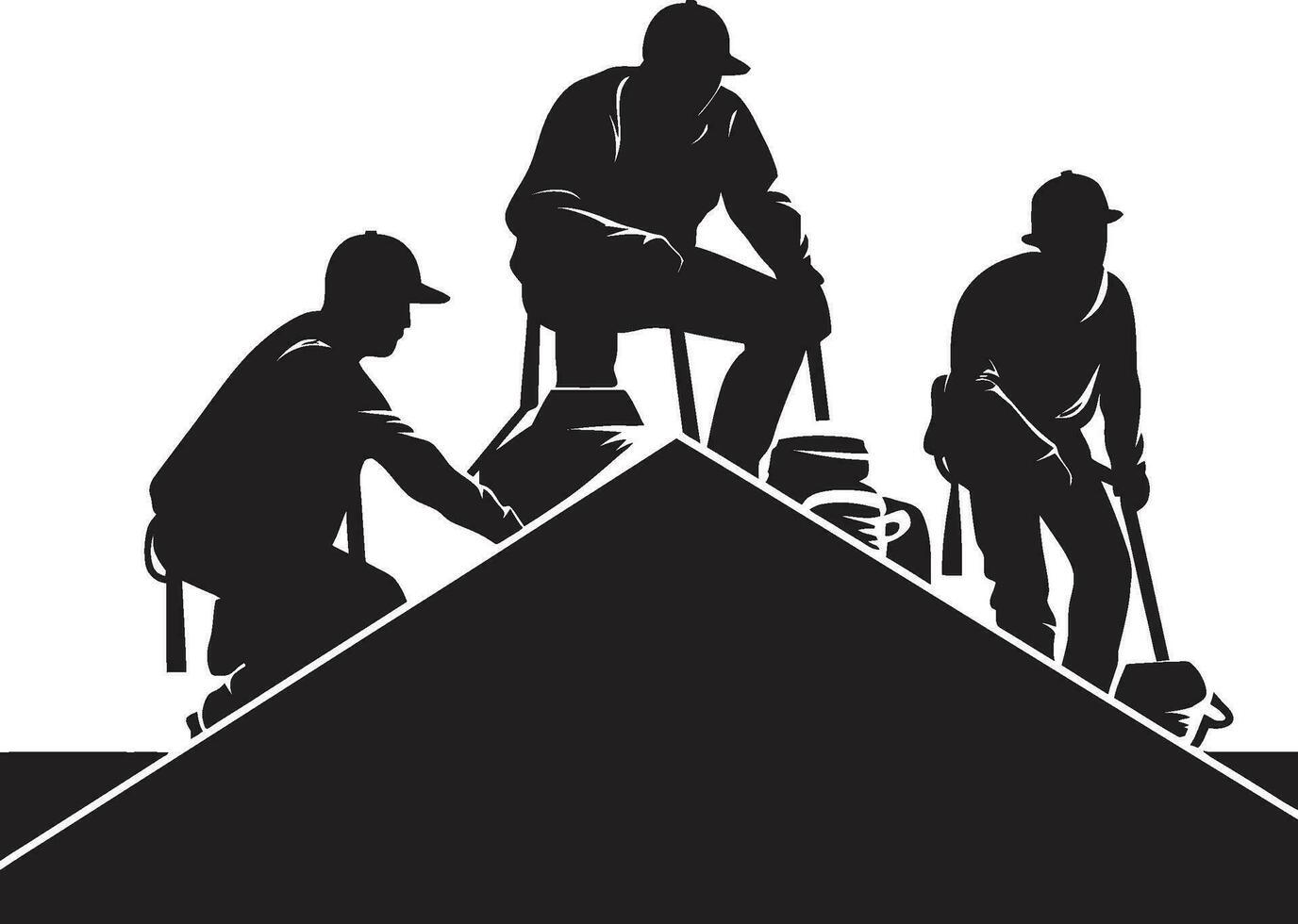 High Above A Roofing Professionals Symbol A Frame Ace A Stylish Roof Worker Icon vector