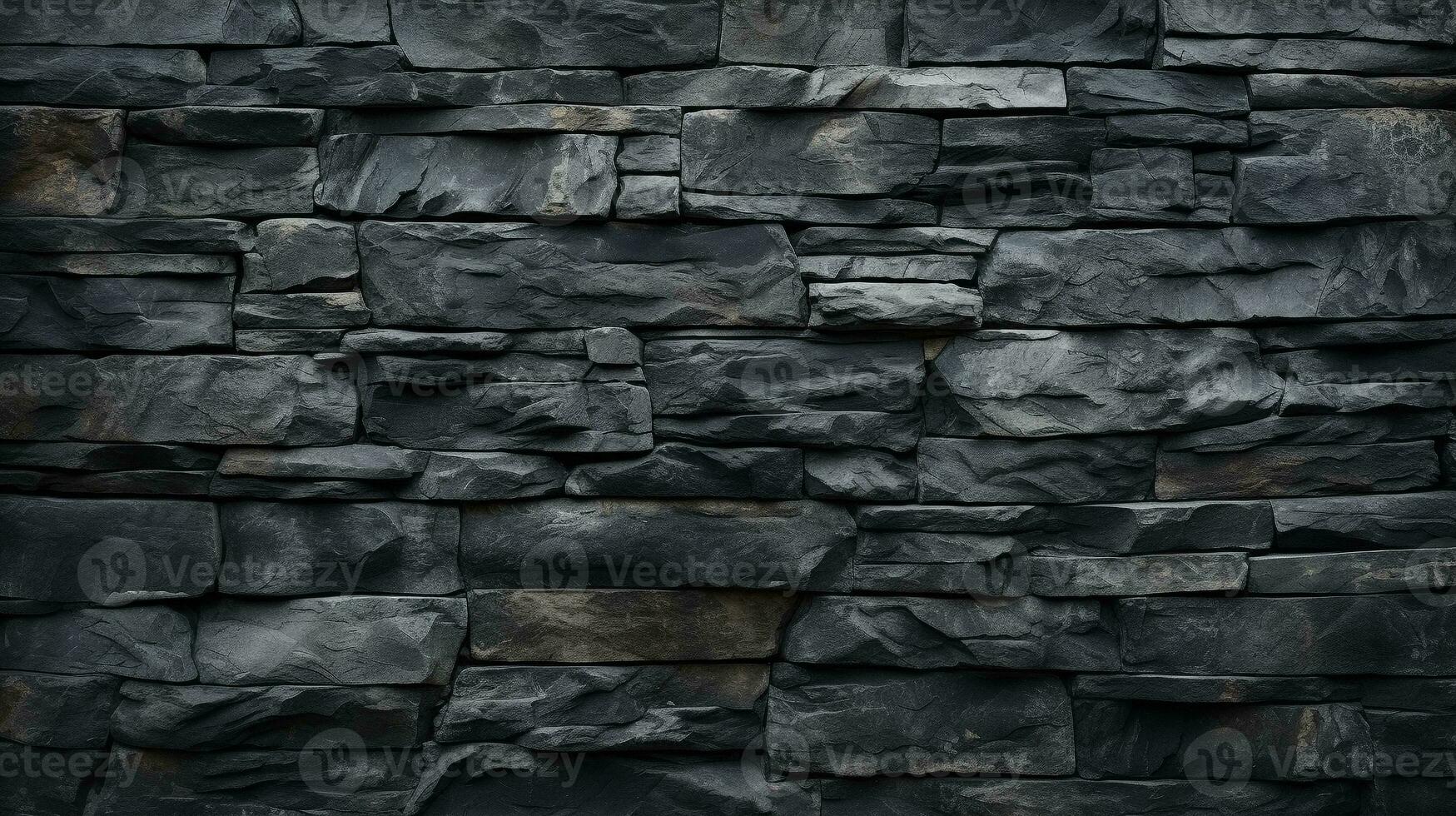 Close-Up of natural stone texture flat wall background, Rough grey stonework backdrop. AI Generative photo