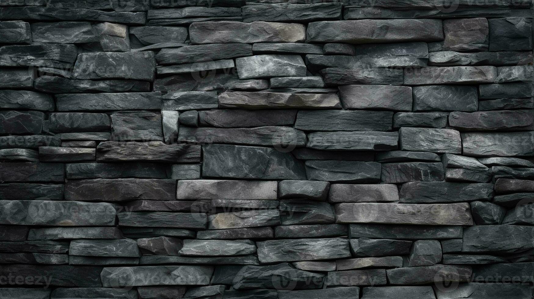 Close-Up of natural stone texture flat wall background, Rough grey stonework backdrop. AI Generative photo