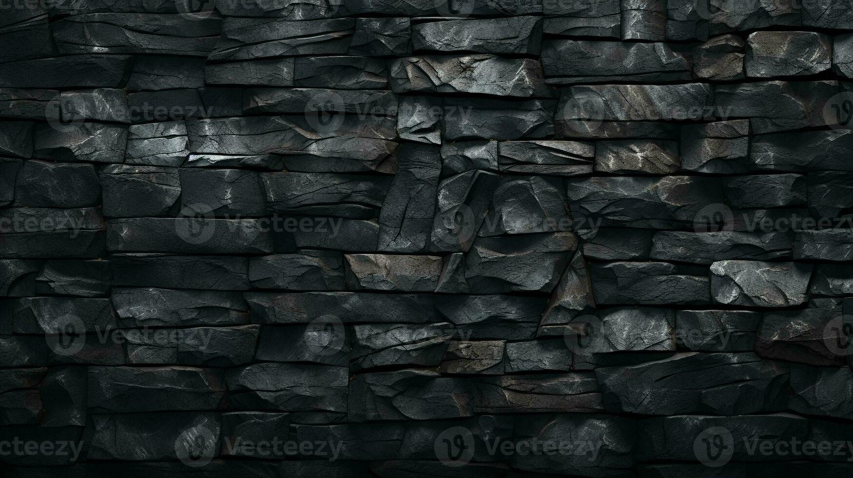 Close-Up of natural stone texture flat wall background, Rough grey stonework backdrop. AI Generative photo