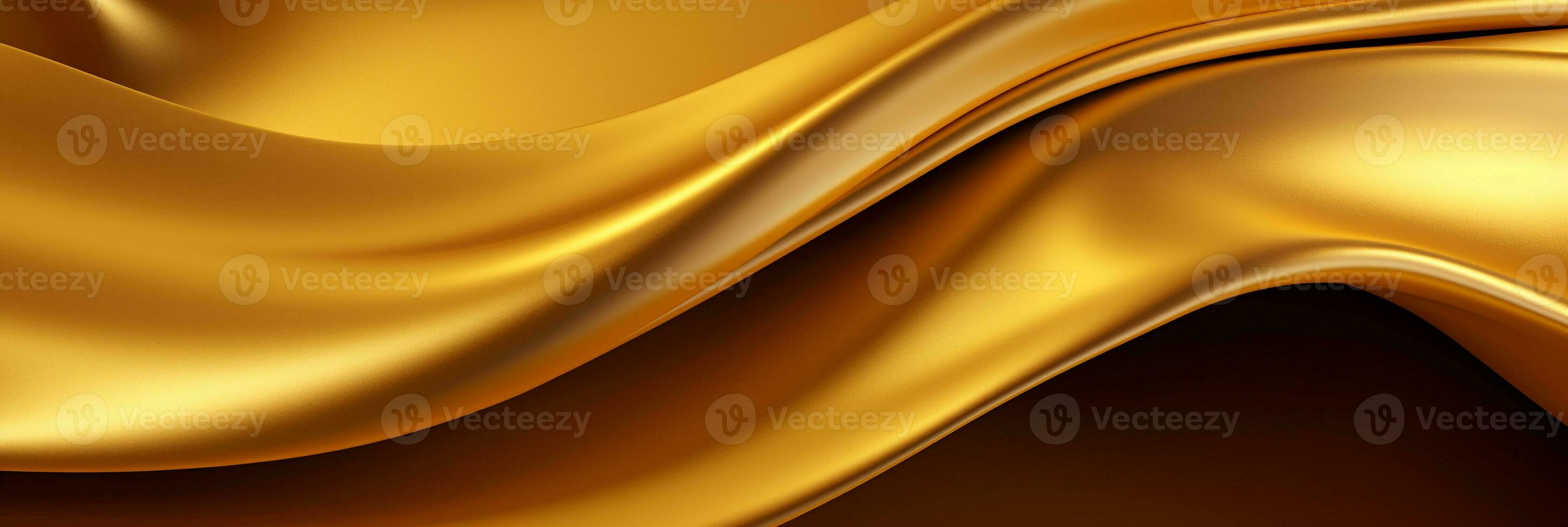 Gold fabric cloth texture background with abstract soft waves. AI Generative photo