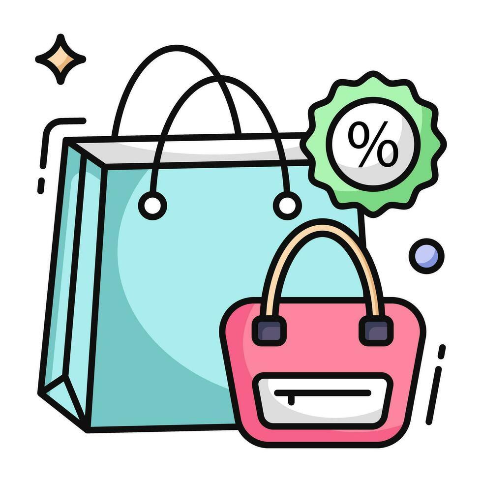 Trendy design icon of shopping discount vector