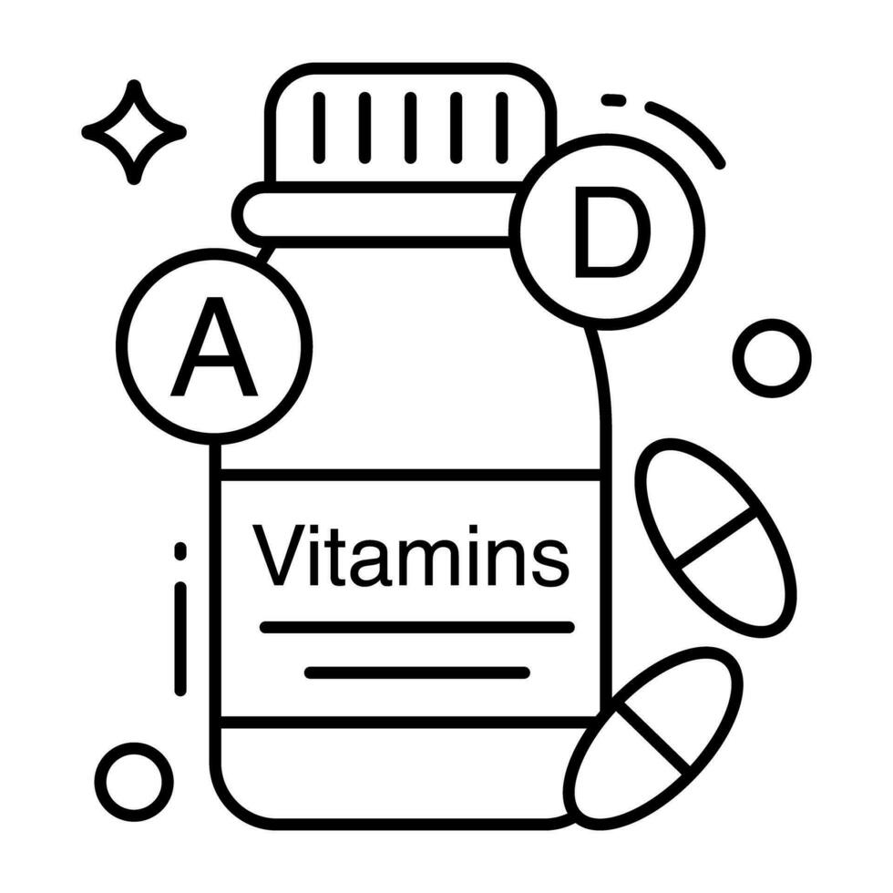 moderno diseño icono de vitamina botella vector