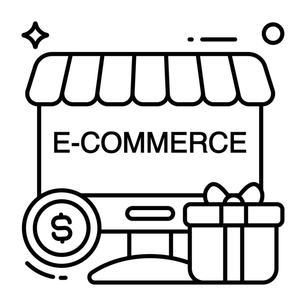 icono de diseño único de compras en línea vector