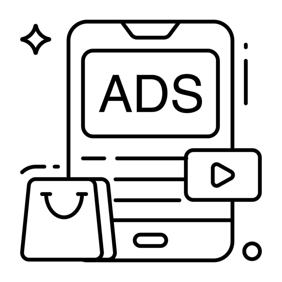 An icon design of mobile ad vector