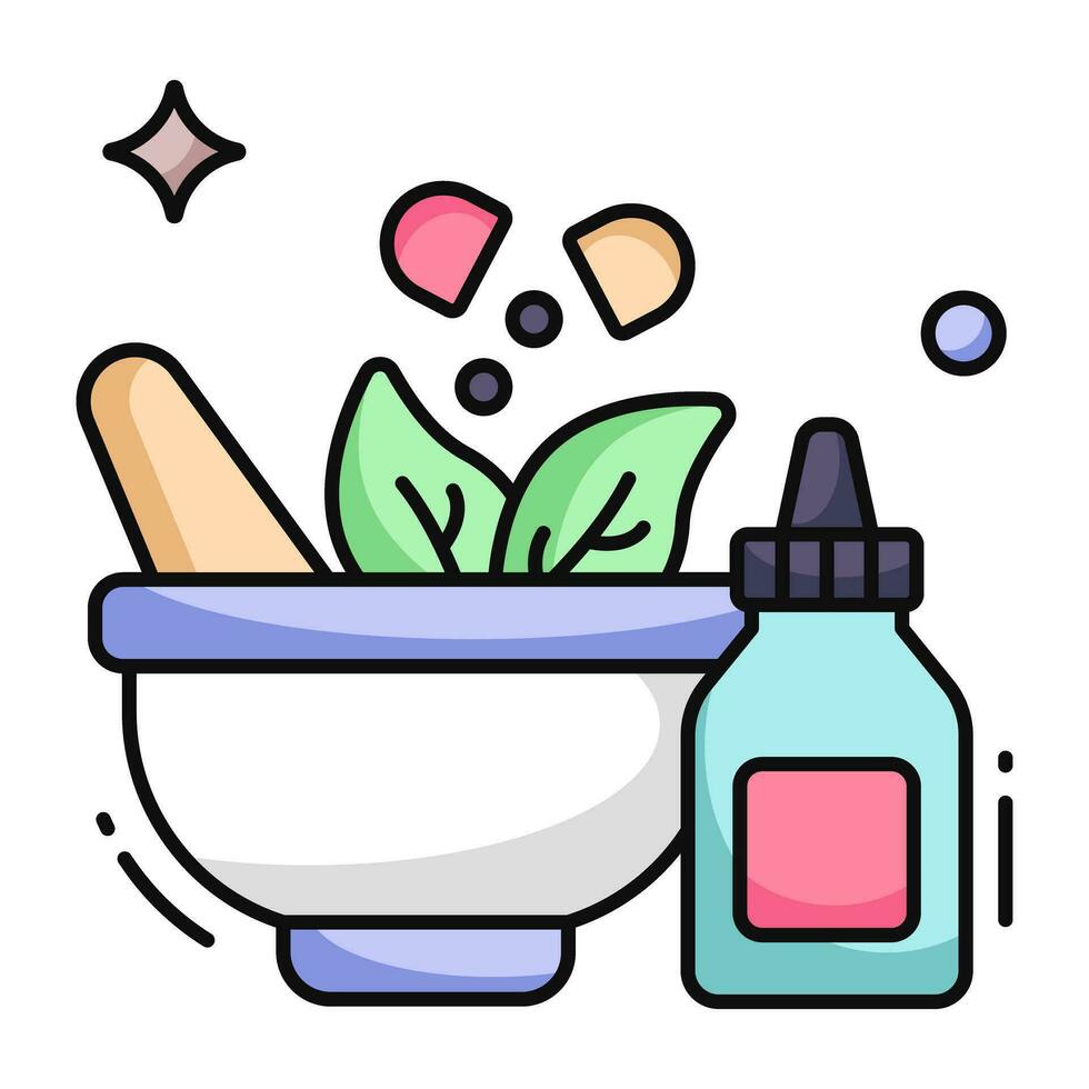 A flat design icon of meal bowl vector