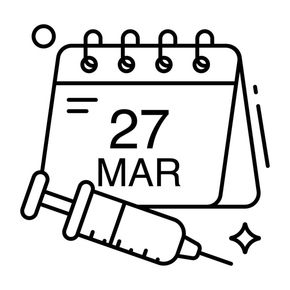 A unique design icon of vaccine schedule vector