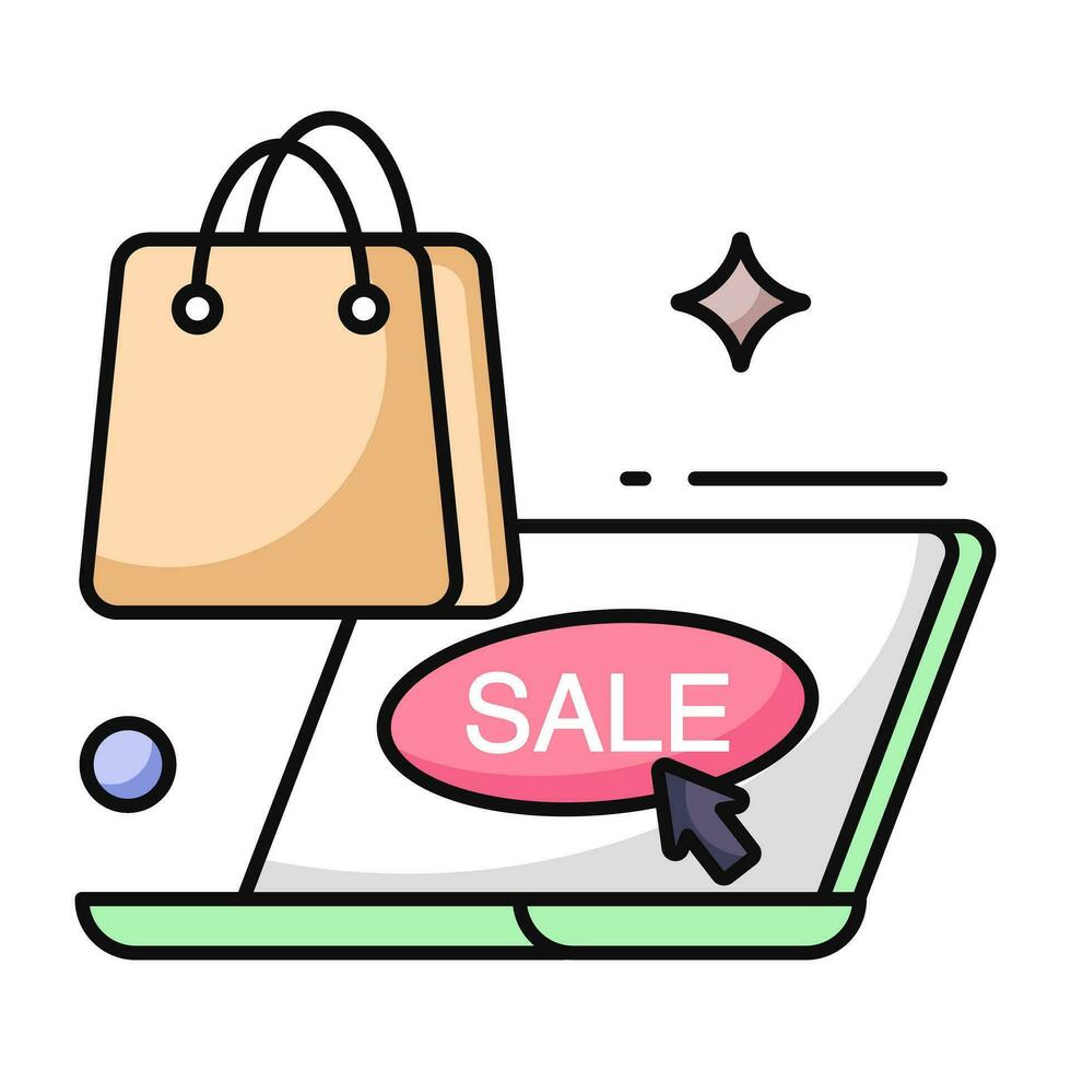 Unique design icon of online shopping vector