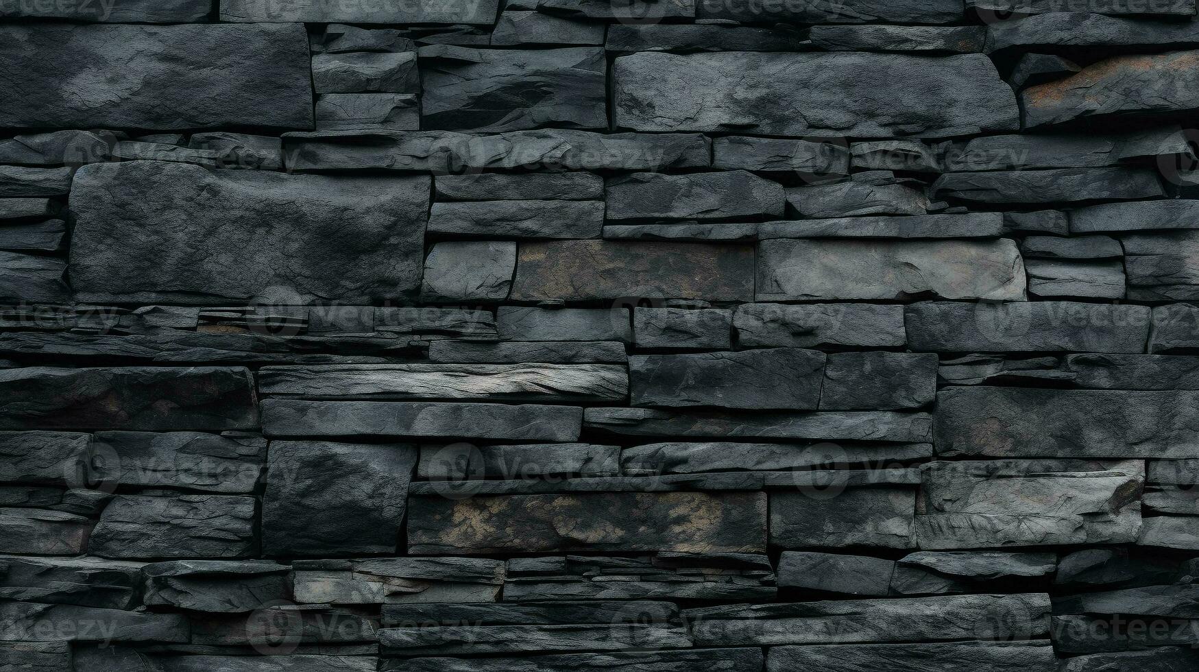 Close-Up of natural stone texture flat wall background, Rough grey stonework backdrop. AI Generative photo