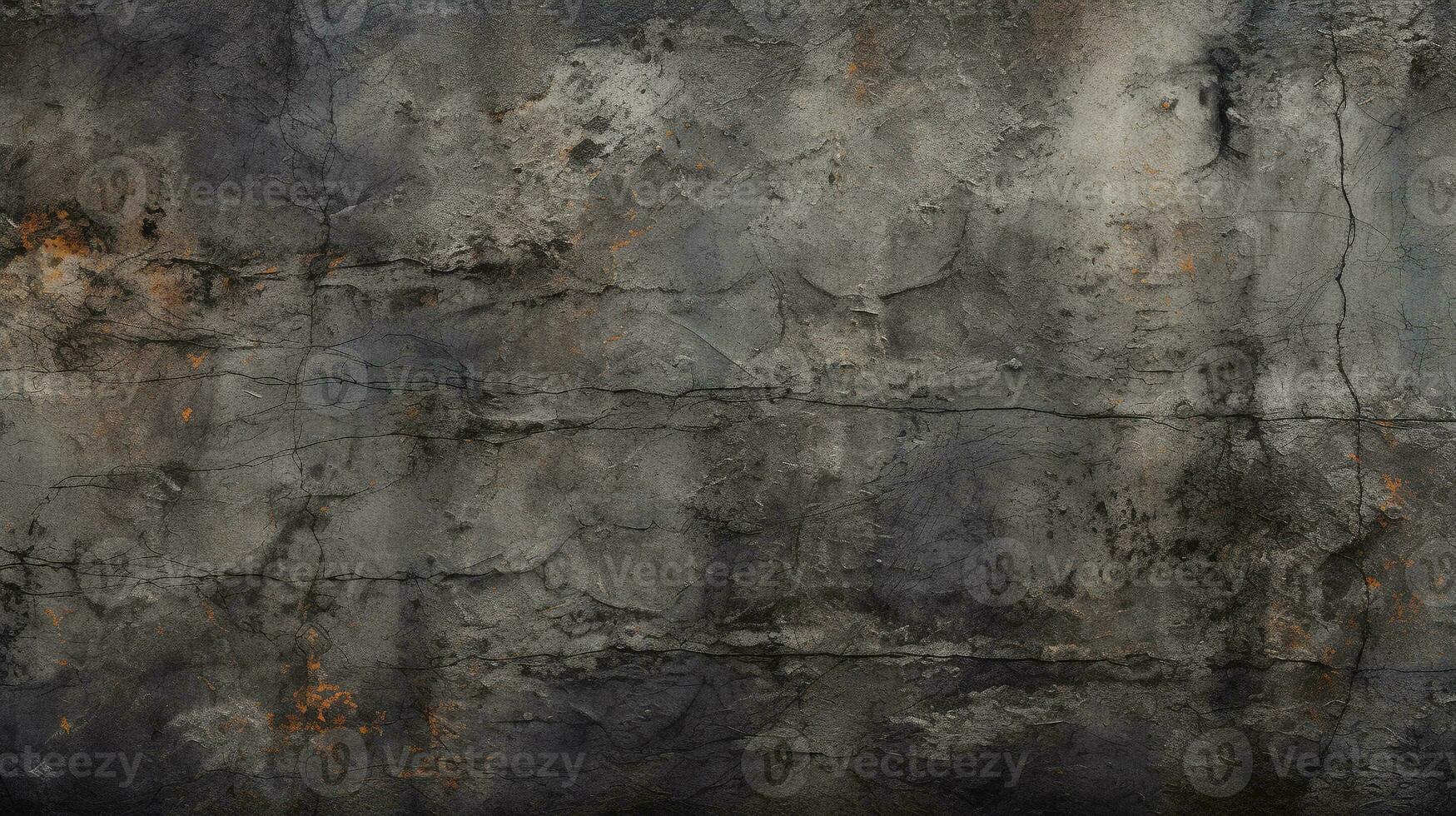 Dark deteriorated cement wall texture for the background. AI Generative photo
