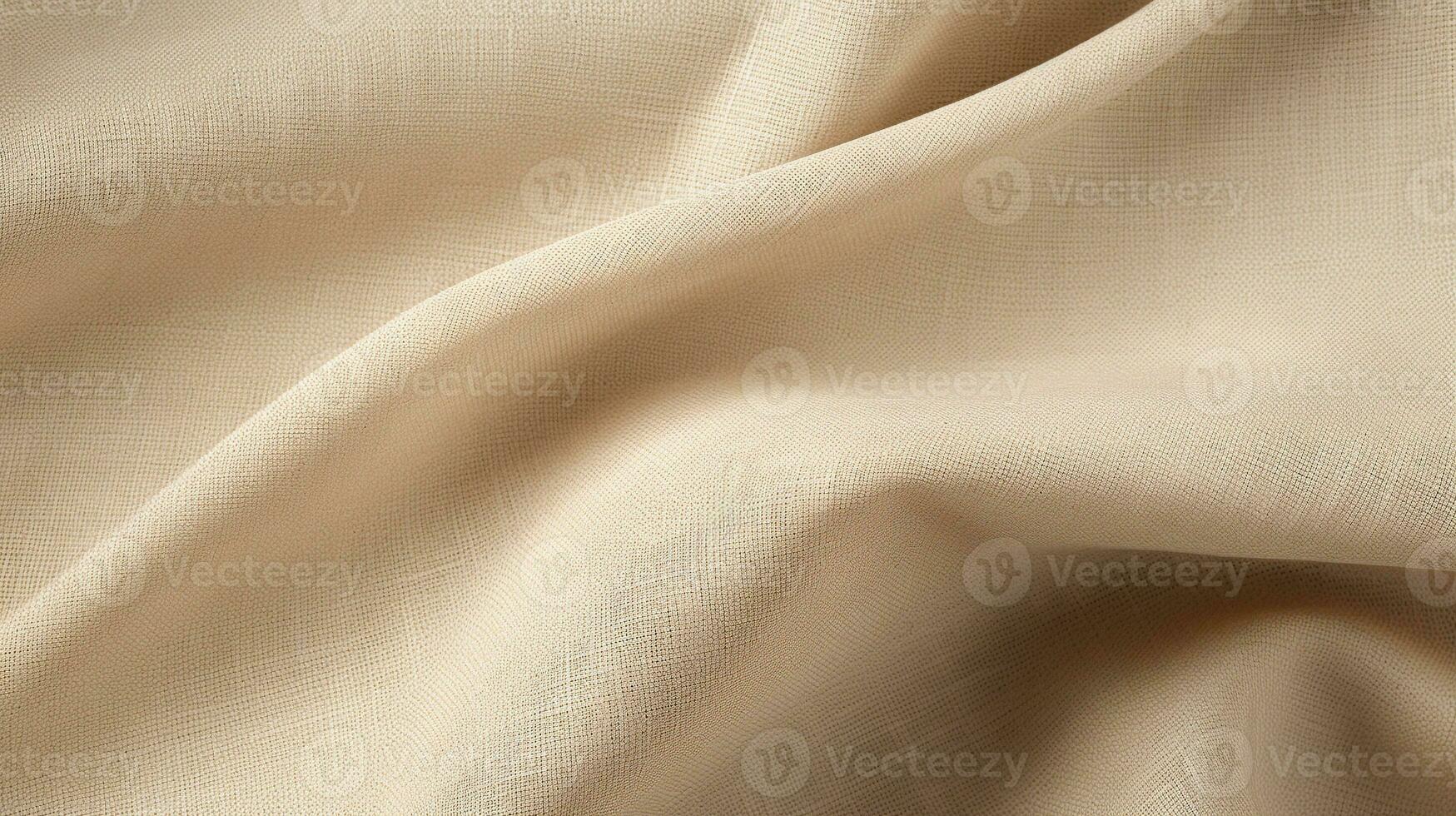 Brown fabric cloth texture background with abstract soft waves. AI Generative photo