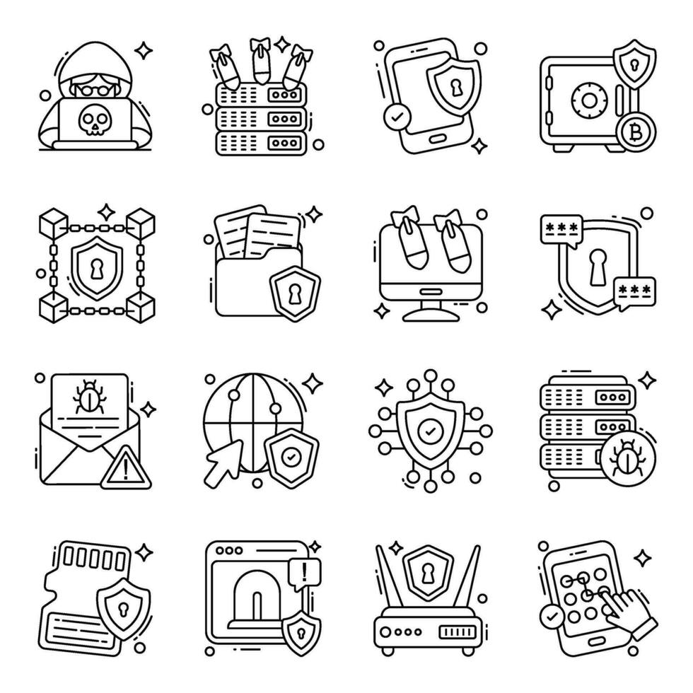 Pack of Safety line  Icons vector