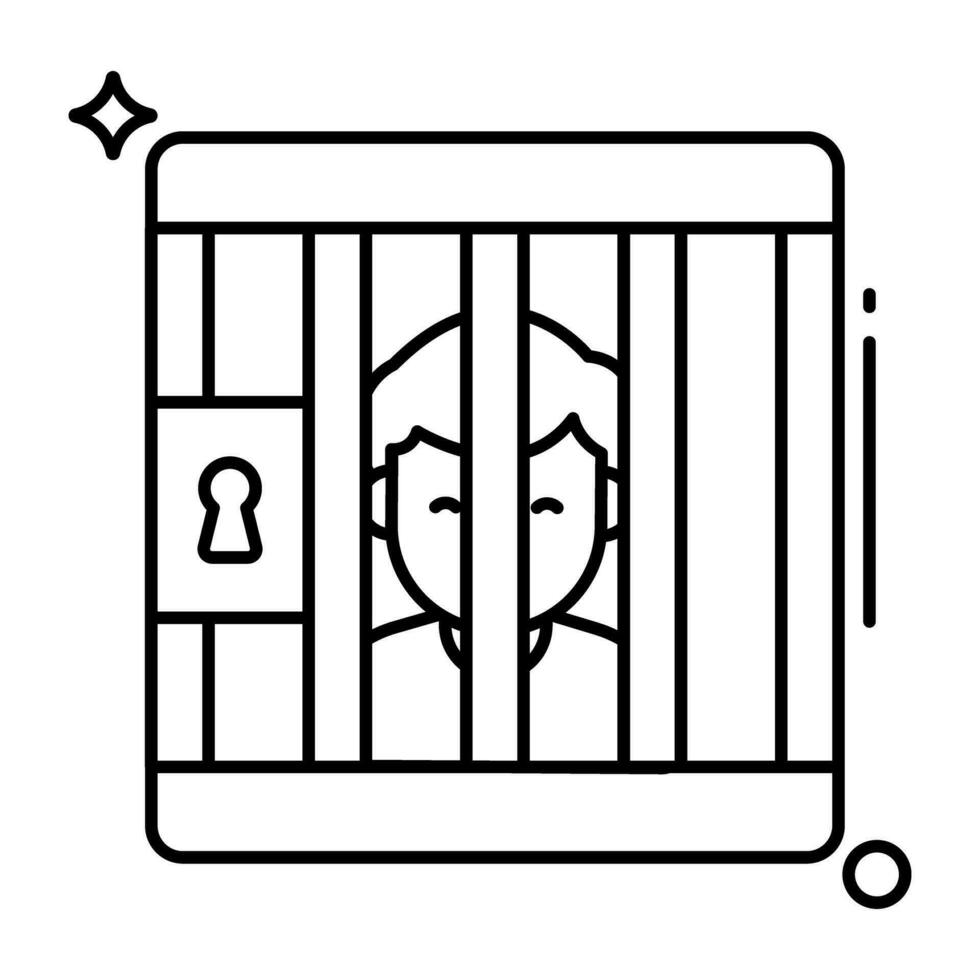 un ícono de diseño único de la cárcel vector