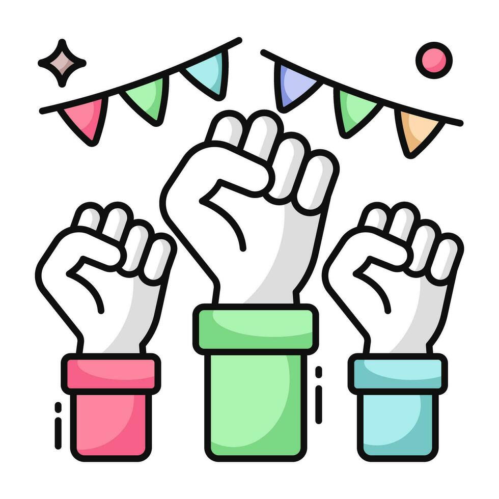 Modern design icon of raise hands vector