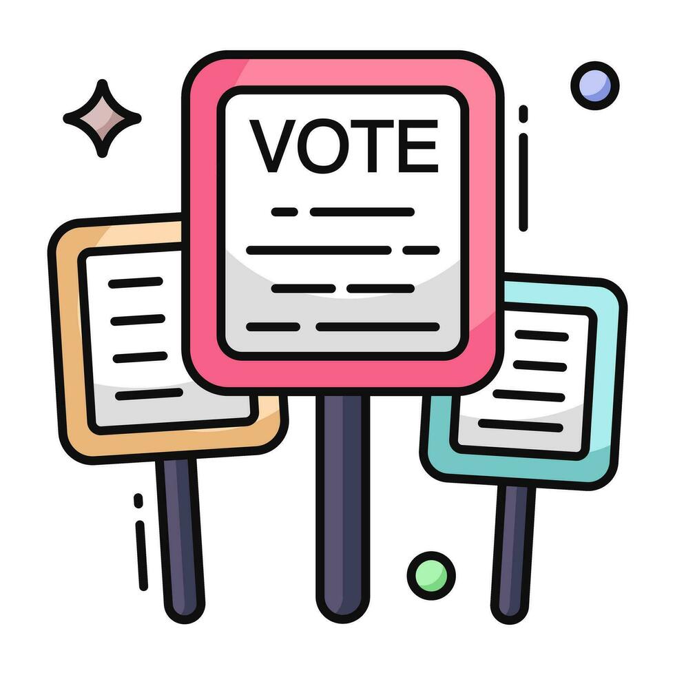 Conceptual flat design icon of vote board vector