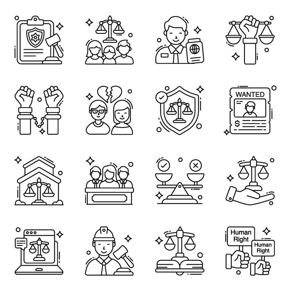 Pack of Security line Icons vector