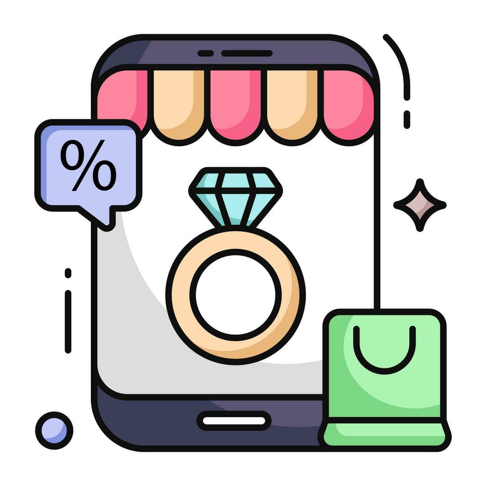 Unique design icon of online shopping vector