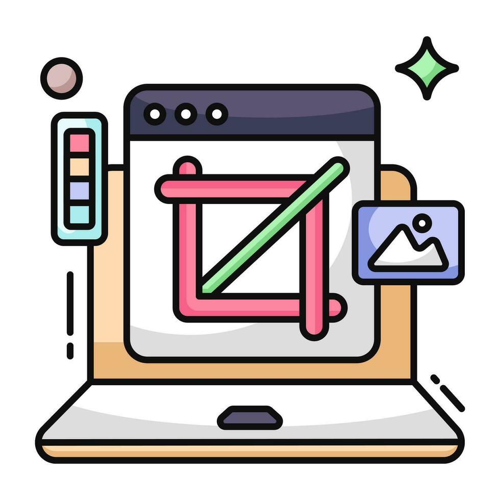 Modern style icon of crop tool vector