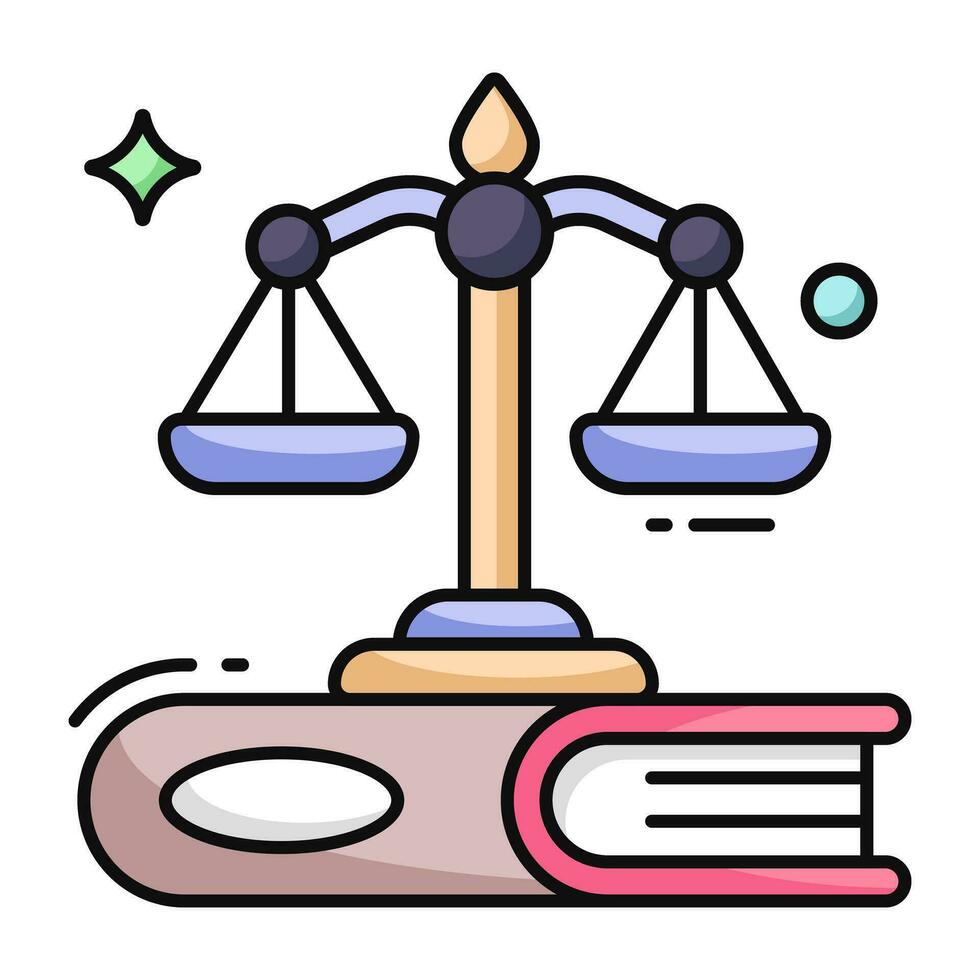 Conceptual flat design icon of law book vector