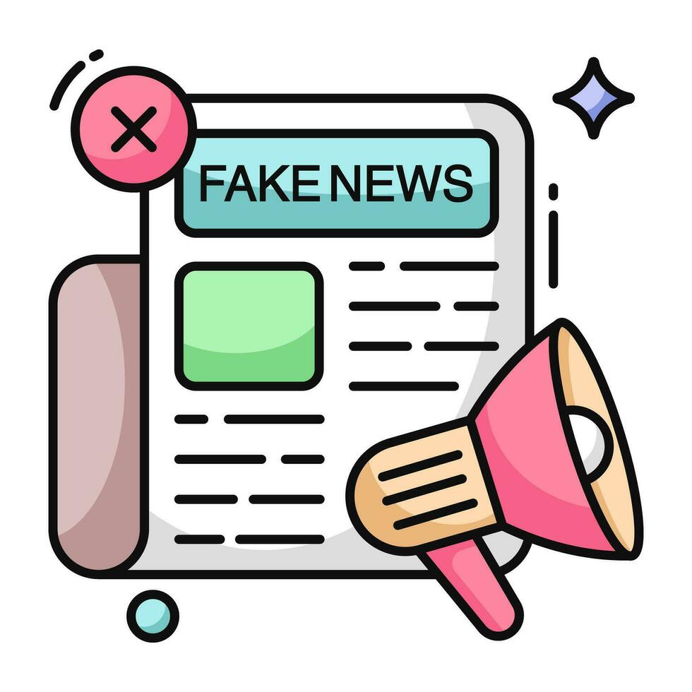 Editable design icon of fake news announcement vector