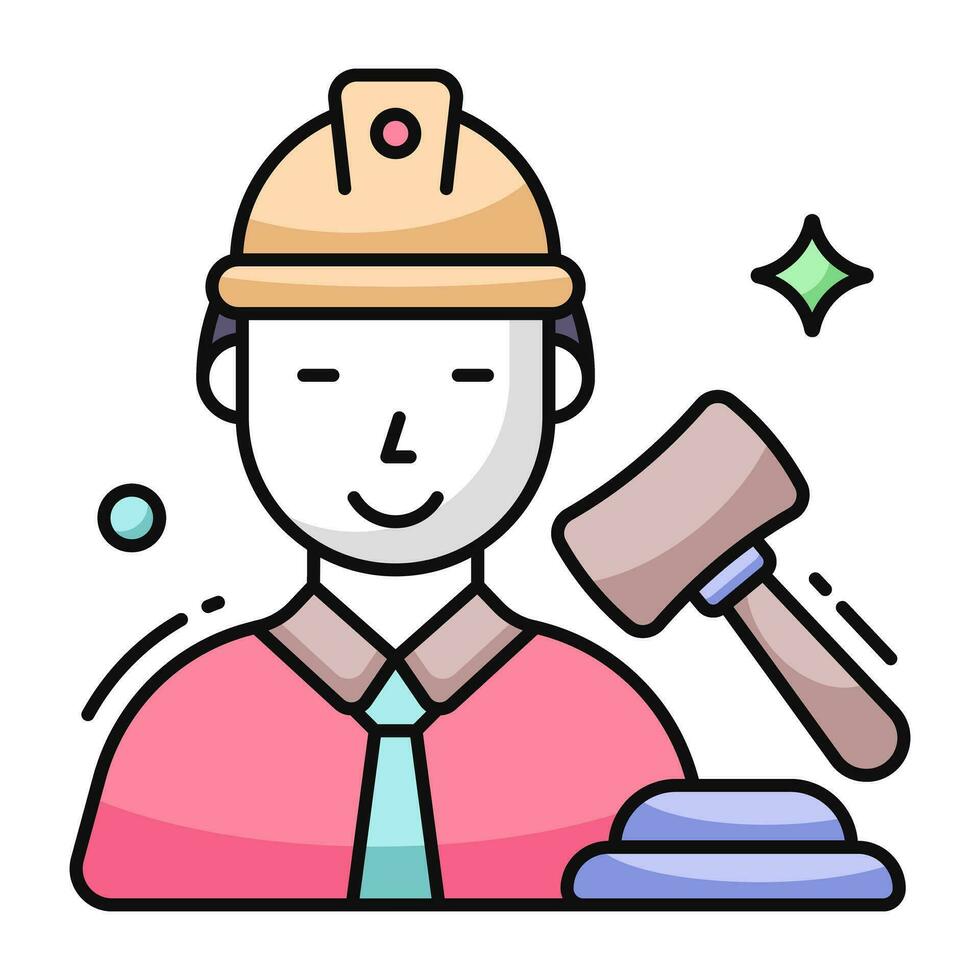 An editable design icon of labor law vector