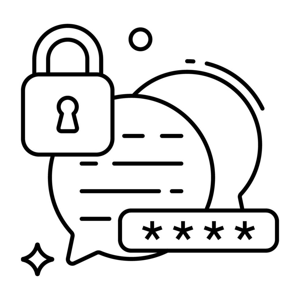 An icon design of secure chat vector