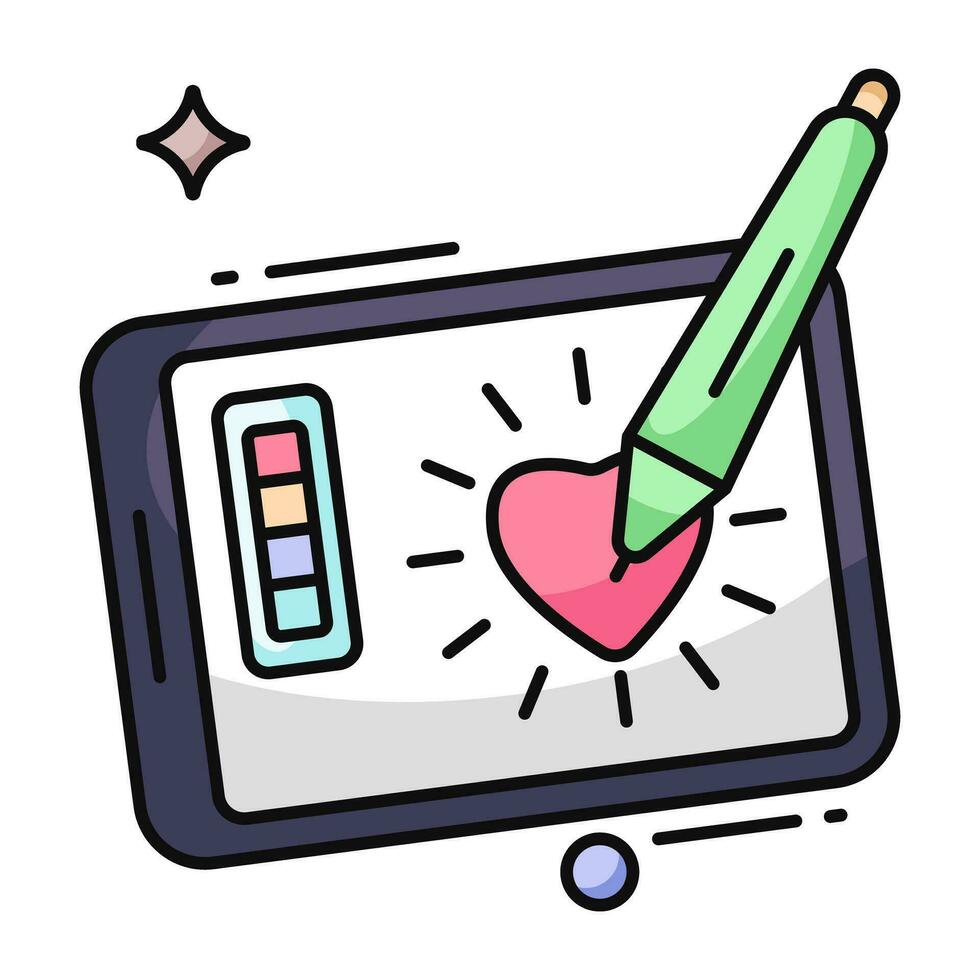 Trendy design icon of pen tablet vector